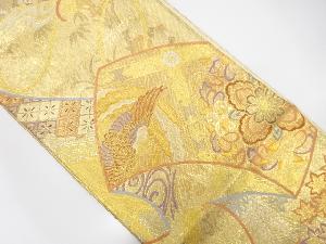 佐賀錦巻物に鳳凰・花模様織出し袋帯